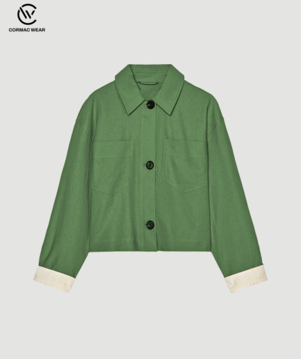 Linen Blend Cropped Jacket