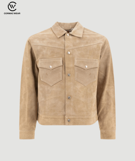 beige leather jacket