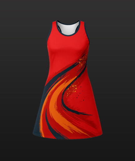 "Crimson Flow" Elite Netball Uniform Set